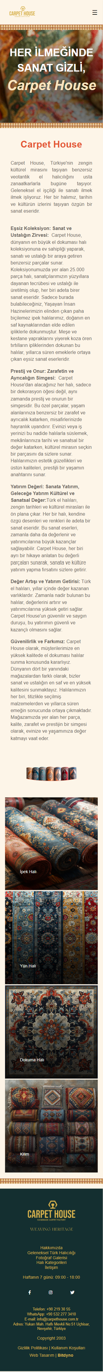 Carpet House — mobil görünüm