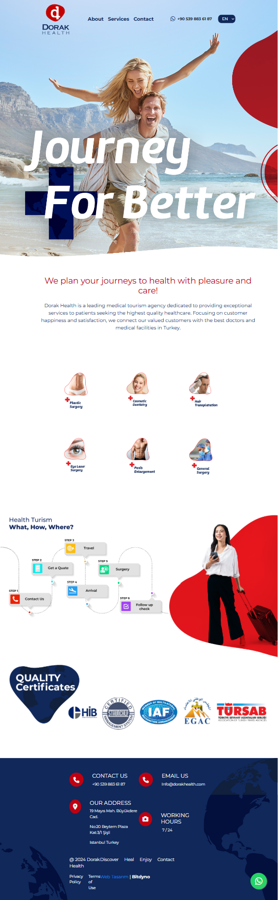 Dorak Health — tablet görünüm