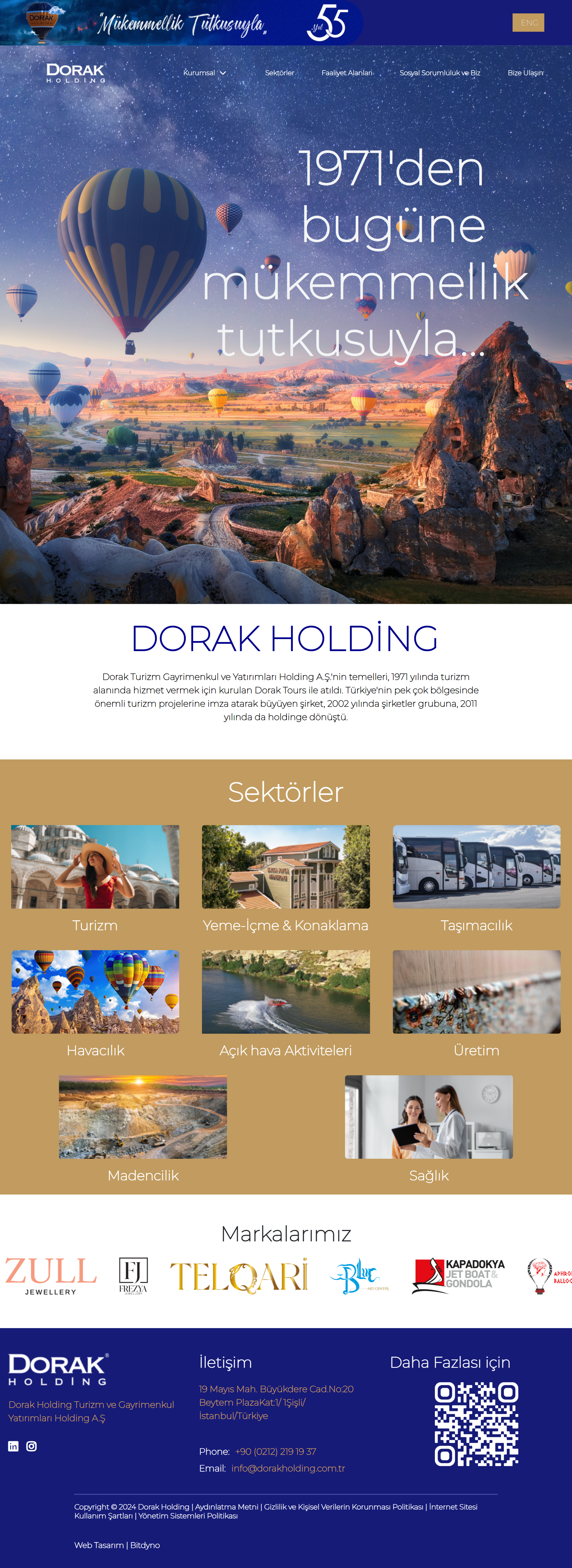 Dorak Holding — tablet görünüm