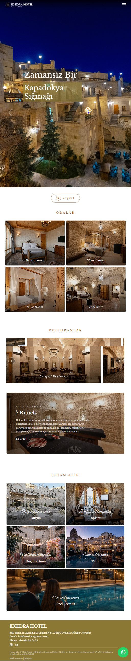Exedra Cappadocia — tablet görünüm