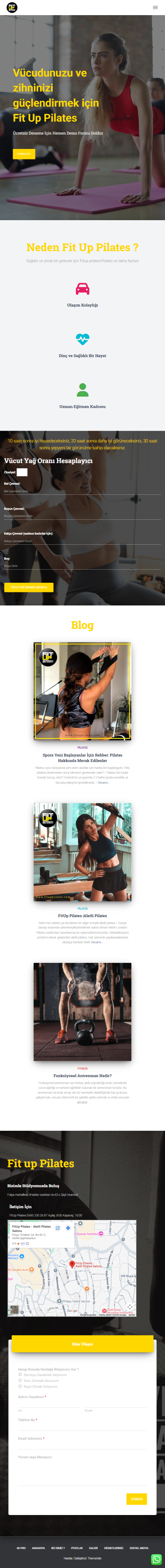 Fitup Pilates — tablet görünüm