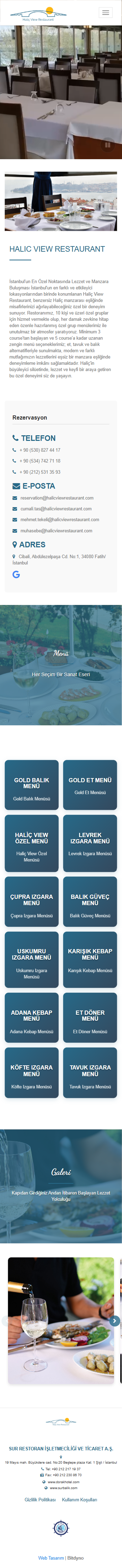 Haliç View Restaurant — mobil görünüm