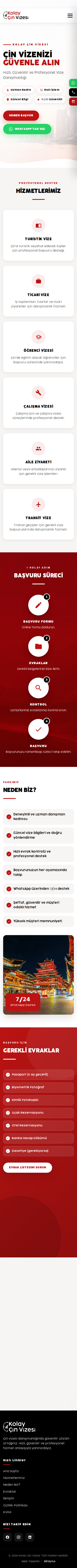 Kolay Çin Vizesi — mobil görünüm