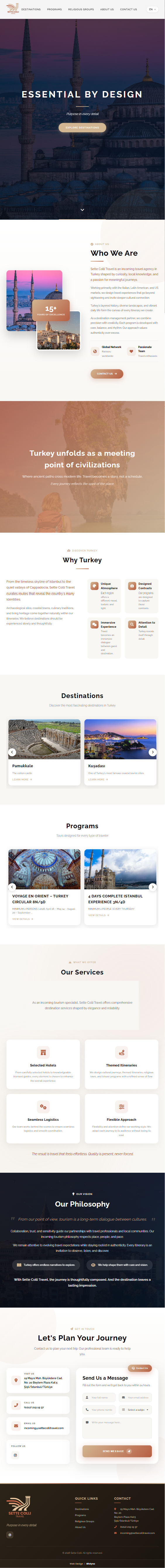 Sette Colli Travel — tablet görünüm
