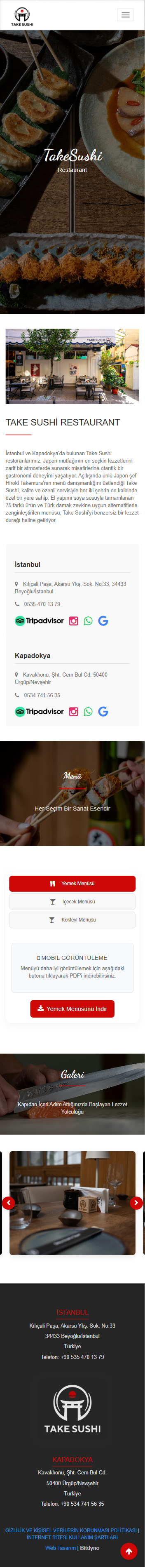 Take Sushi — mobil görünüm