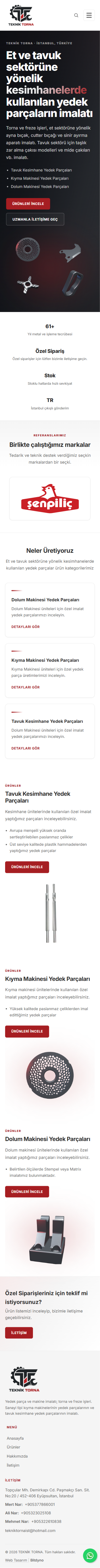 Teknik Torna — mobil görünüm