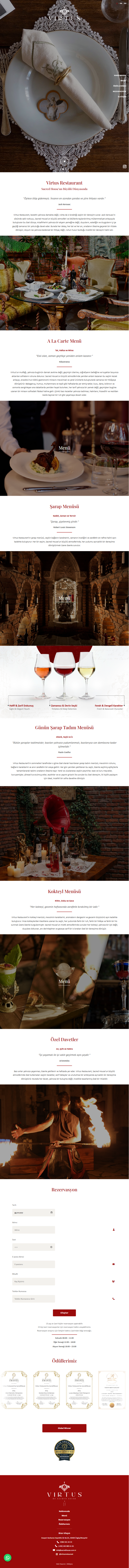 Virtus Restaurant — tablet görünüm