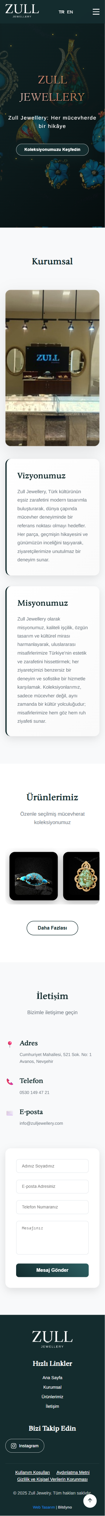 Zull Jewellery — mobil görünüm
